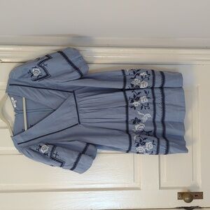 EUC Madewell embroidered puff sleeve boho dress